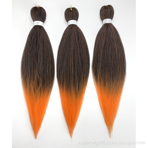 Easy Braiding Synthetic Ombre Crochet Braid Hair Extensions Soft Yaki Straight 3X Pre Stretched Braiding Hair
